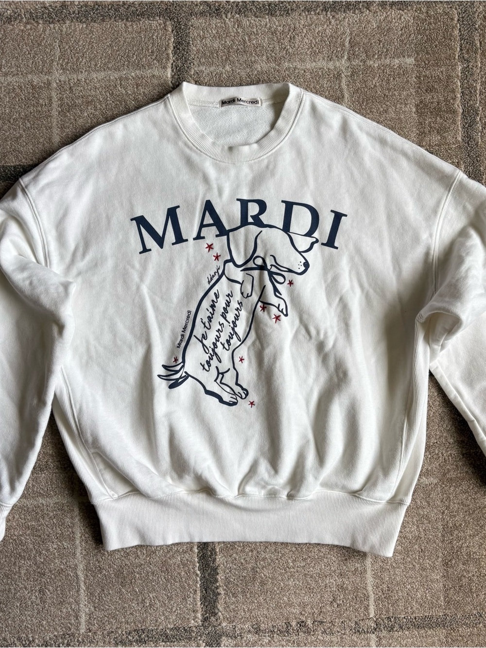 Mardi Mercredi White "Swing The Tail Ddanji" Sweatshirt Like New